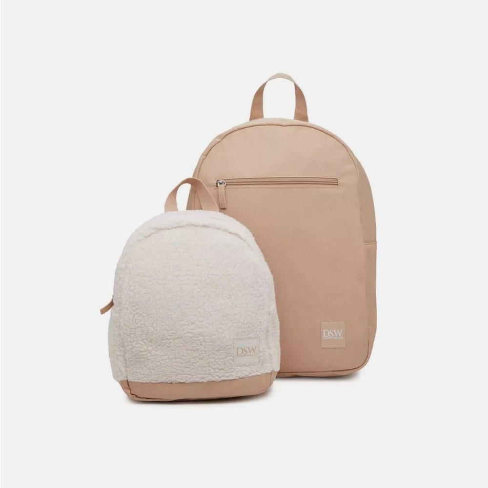 DSW Tan and Cream Backpack Set